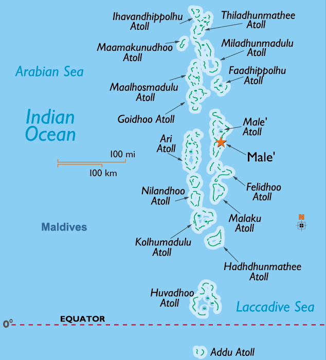 Maldiv-szigetek térkép